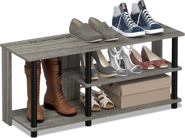 Thumbnail 3 de Furinno Zapatero Grigio Rovere Francese, 3 niveles