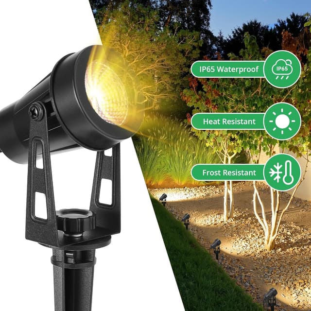 Detalle de HUAEU LED-Gartenbeleuchtung 26 m Bodenstrahler-Set (8-in-1), 3000K Warmweiß, 12V, IP65
