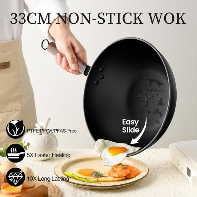 Thumbnail 1 de Jobin 33 cm Non-stick Carbon Steel Wok for 4–6 people