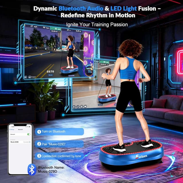 Detalle de Vibration Plate EvoSpark 2026 2D & 3D Dual Motor machine with adjustable speeds