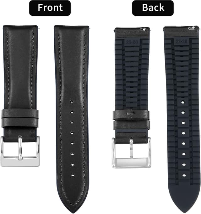 Thumbnail 1 de BINLUN Leder Silikon Uhrenarmband 22mm