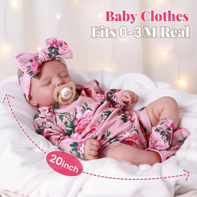 Detalle 2 de BABESIDE Lifelike Reborn Baby Doll 20 inches