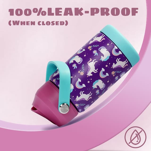 Detalle 1 de pluseight Kids Insulated Water Bottle 12 oz Unicorn