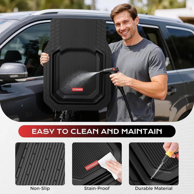 Detalle 2 de Coverado Car Floor Mats 3PCS Universal Fit