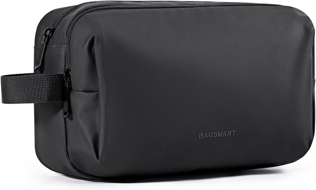 Detalle de Bagsmart men’s toiletry bag (wash bag) – water-resistant travel dopp kit, black