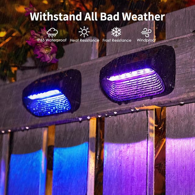 Detalle de BUCASA Solar Fence Lights 4 Pack