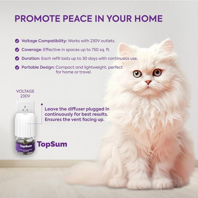 Detalle 2 de TopSum Cat Calming Plug-in 2-pack diffuser 🐱