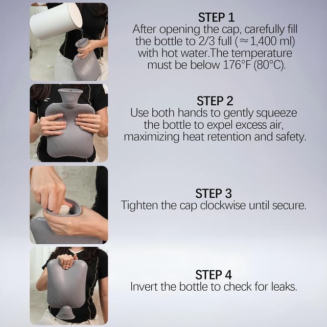 Thumbnail 6 de FORICOM Extra Large Hot Water Bottle 2L