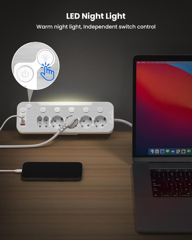 Thumbnail 6 de Ciabatta multipresa da scrivania 6 prese