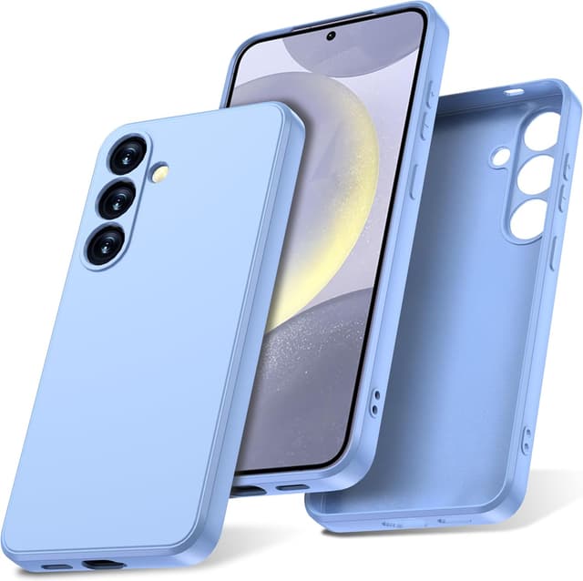 Detalle de Watana Hülle für Samsung Galaxy S24 Plus 5G – Soft-Touch Flüssigsilikon Case mit Mikrofaserfutter, hellblau