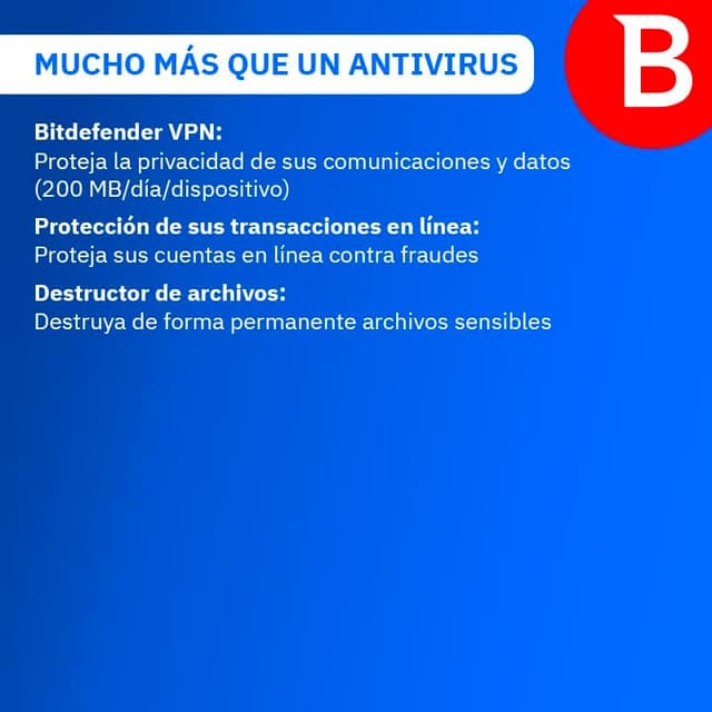 Thumbnail 2 de Bitdefender Antivirus Plus 2025 para PC | 1 Año 🛡