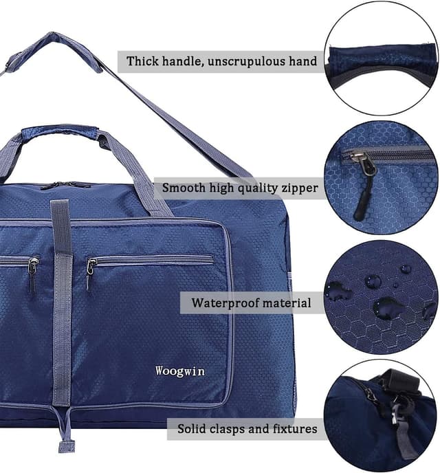 Detalle 2 de ehsbuy 60L Reisetasche faltbar mit Schuhfach