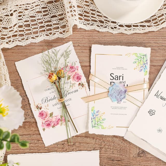 Detalle de Prudiut 25 Sheets Cotton Watercolor Paper (300 GSM), 4 x 6 in, White, Textured, Deckled Edge