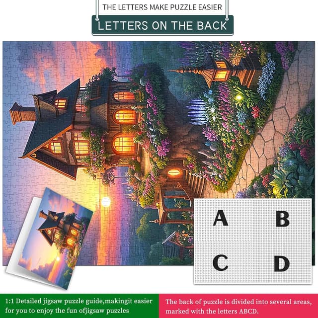 Thumbnail 5 de Puzzle 1000 Teile MĂ€rchenhaus im Garten đ§©