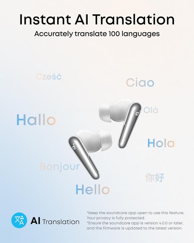 Detalle 2 de soundcore Liberty 4 Pro by Anker true wireless earbuds with adaptive noise cancelling and AI-clear calls