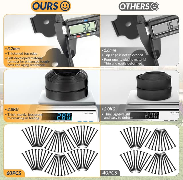 Thumbnail 2 de Velway Borde de jardín flexible 20 m 5 cm Negro