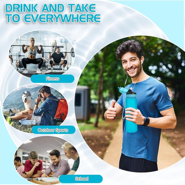 Thumbnail 6 de AOHAN Trinkflasche 1 l mit Stroh