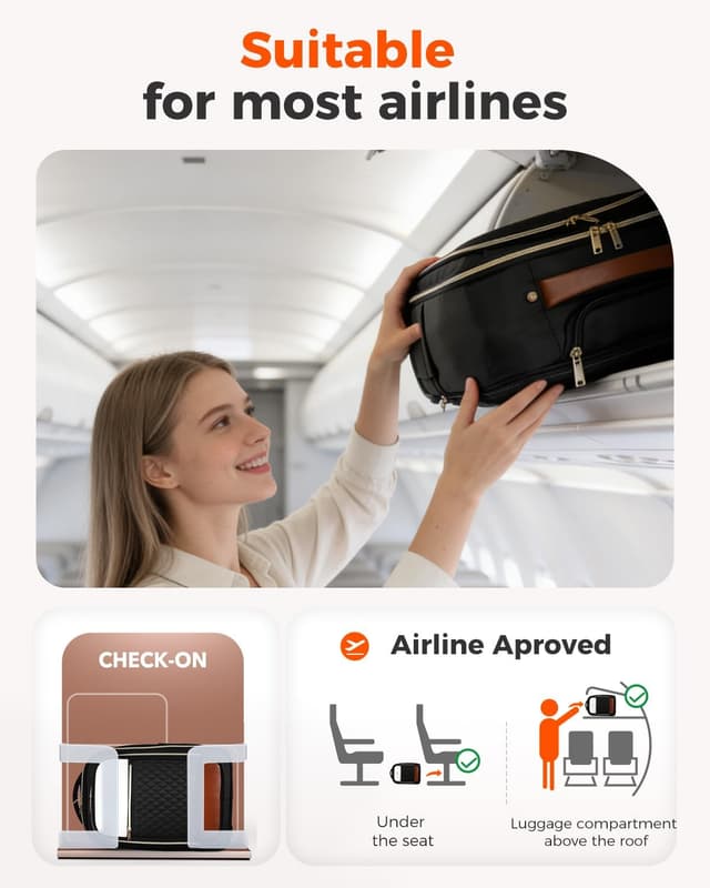 Detalle 2 de BMaoBBo wheeled backpack for women (35L) with hidden telescopic handle and 17.3-inch laptop space