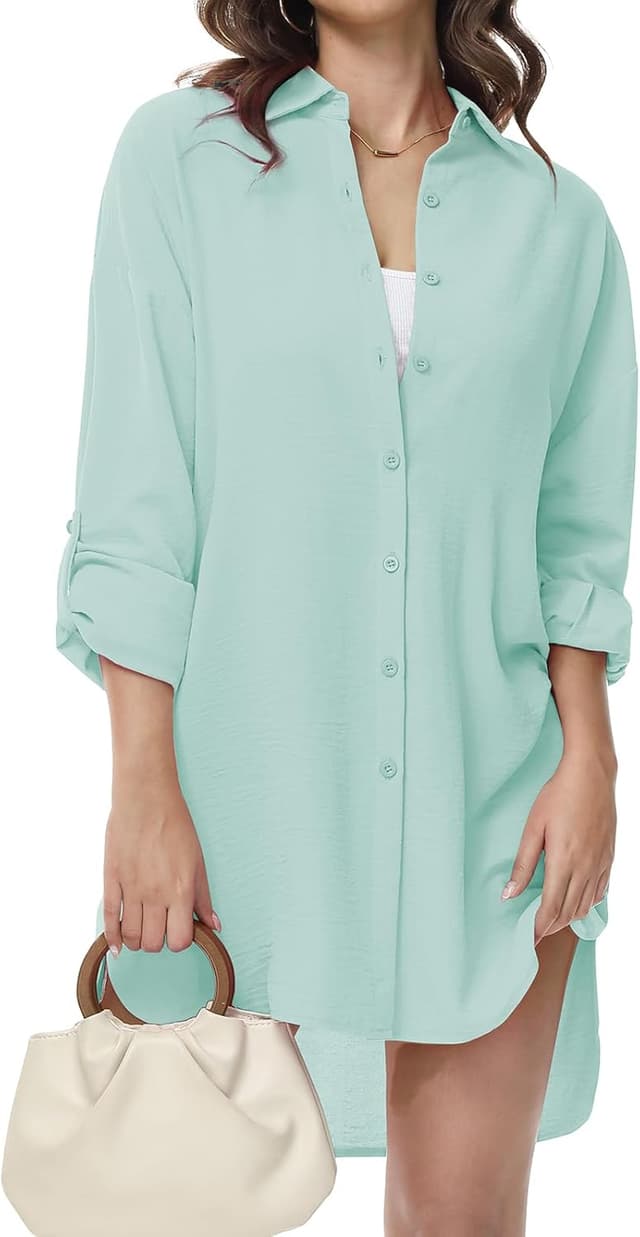 Detalle de Tanmolo Damen Bluse V-Ausschnitt Langarm