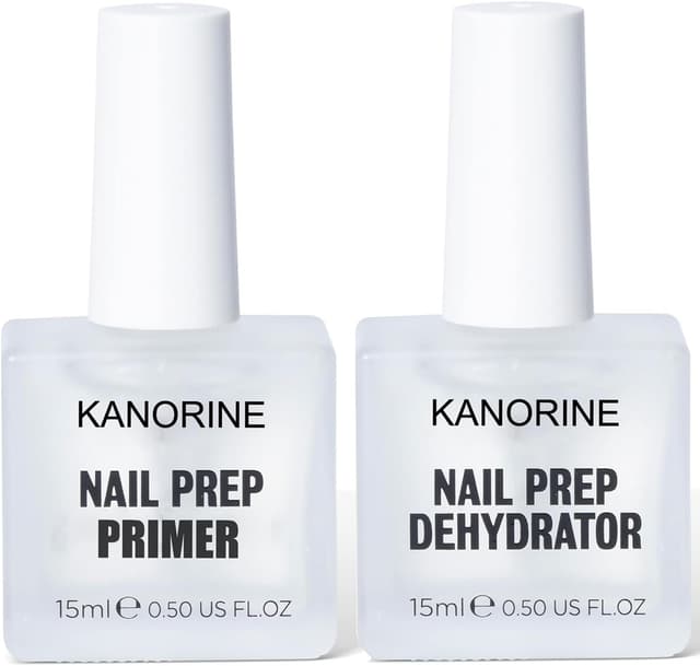 Detalle de Kanorine Natural Nail Prep : set déshydratant sans acide + apprêt (primer) pour vernis semi-permanent, gel et acrylique