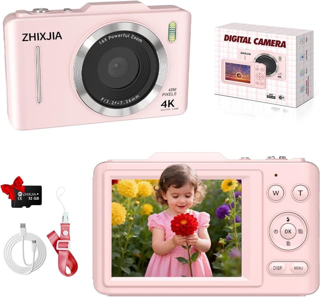 Detalle de Pink 4K Digital Camera 48MP