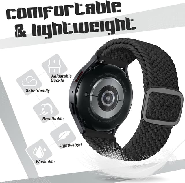 Thumbnail 6 de Yunshare Braided Solo Loop Elastic Strap (Quick Release) – 18mm/19mm/20mm/22mm/24mm, 3 Pack