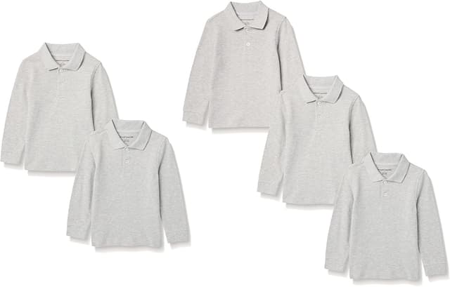 Thumbnail 6 de Long-Sleeve Pique Polo for Boys, Classic Fit