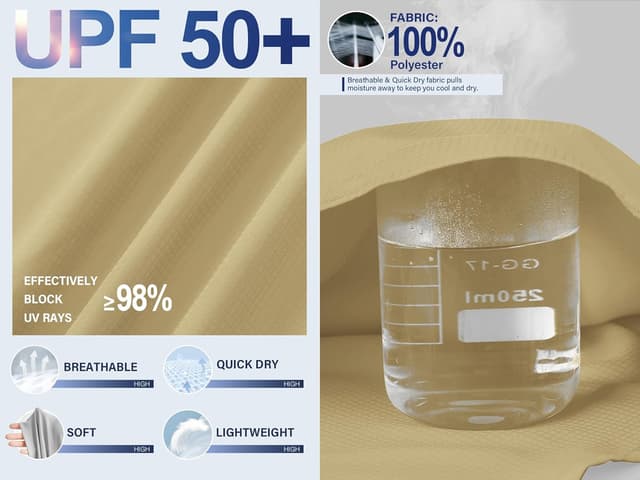 Thumbnail 6 de Womens UPF 50+ UV Sun Protection Safari Long Sleeve Shirt for Fishing, Hiking, Gardening