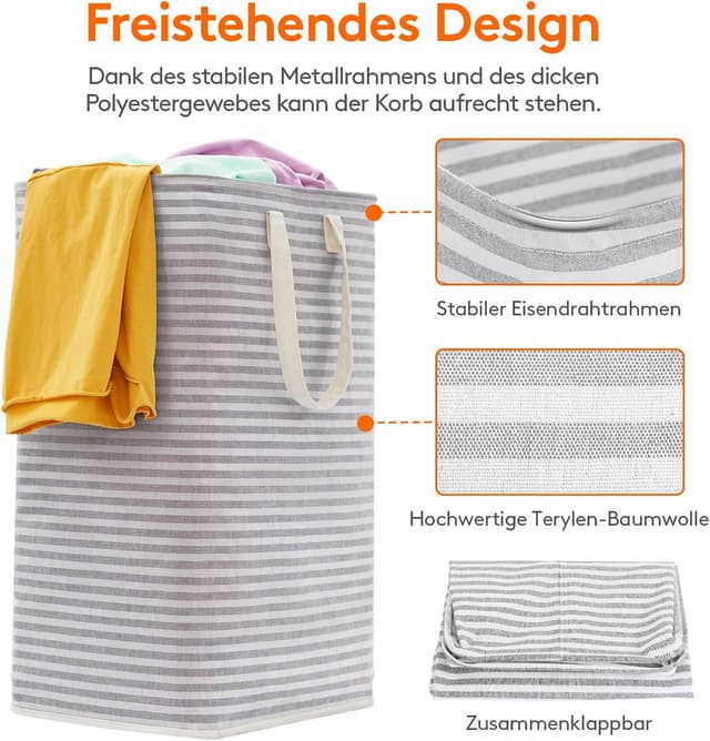 Detalle 2 de Lifewit 2er Set 80L Wäschekorb