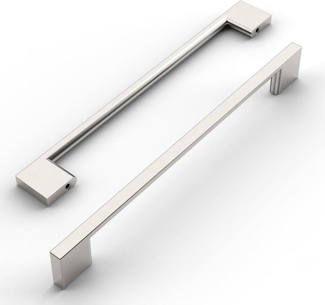 Detalle de Amerdeco set da 10 maniglie cucina con interasse 192 mm nichel satinato/spazzolato UK0035