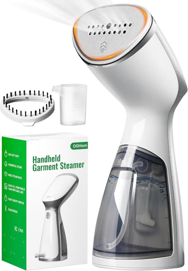 Detalle de OGHom 1000W Portable Travel Handheld Steamer (120V Only) – White
