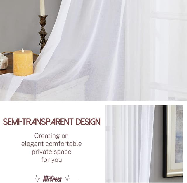 Thumbnail 4 de MRTREES Cortina Translúcida para Ventana Niños y Sala, 140×200cm 🏡