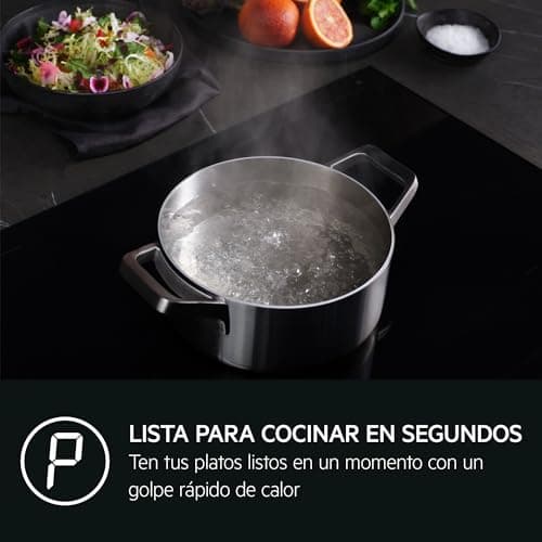 Detalle de AEG TO63IV00IB Placa de inducción de 60 cm con 3 zonas, zona paella y Hob2Hood