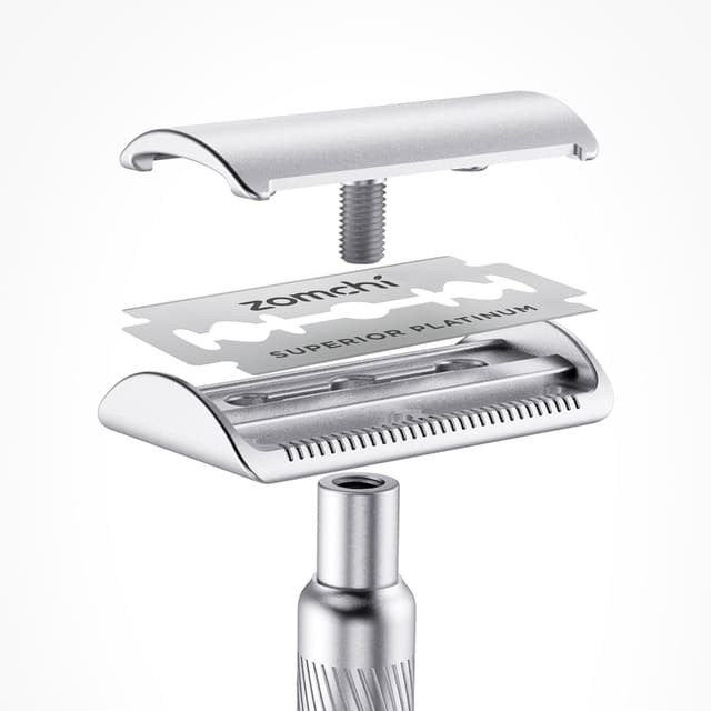 Detalle de ZOMCHI lames de rasoir double tranchant – lot de 60 lames en acier inoxydable plaqué platine