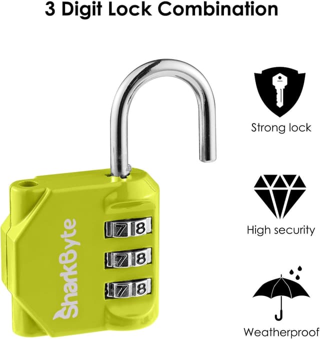 Detalle 2 de SHARKBYTE Small Luggage Locks 3 Pack