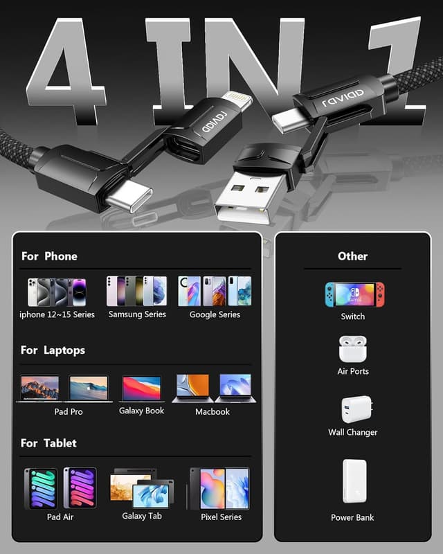 Thumbnail 5 de RAVIAD Multi Charger Cable Short 50CM