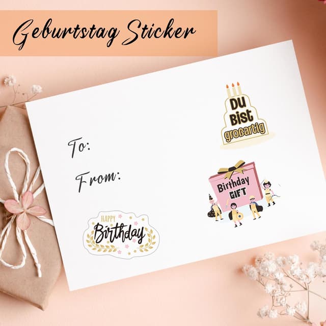 Thumbnail 6 de Hongma Geburtstag Sticker Set Transparent 160 Motive
