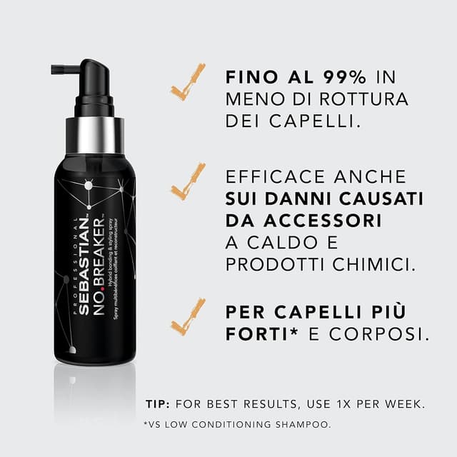 Detalle de Sebastian Professional NO.BREAKER Bonding & Styling Leave-in: protettore termico nutriente per capelli