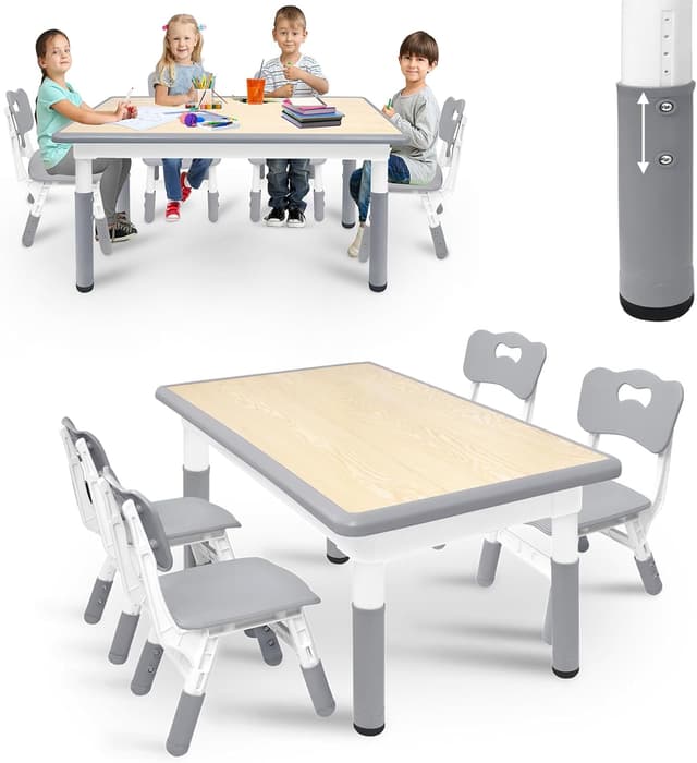 Imagen de ACXIN Table pour enfants avec 4 chaises, ensemble évolutif en OfertitasTOP