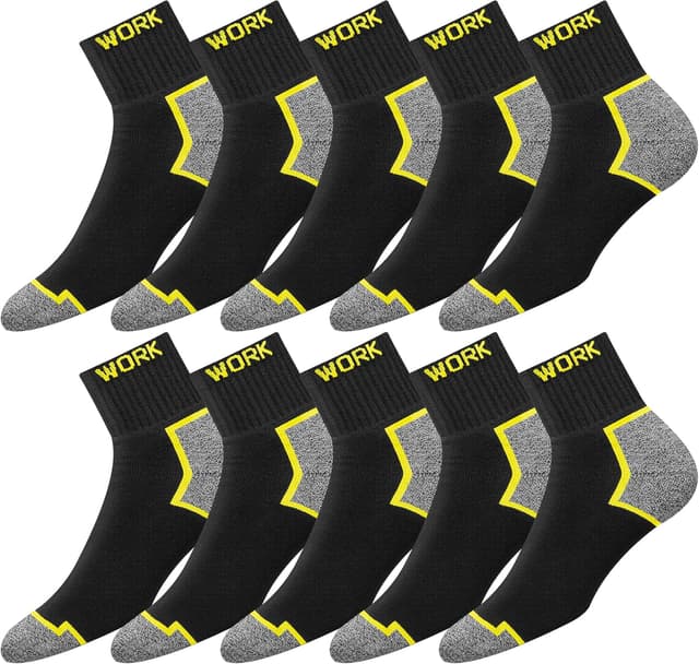 Detalle de SOXCO 10 Paar kurze Arbeitssocken für Herren (Quarter Socken) – WORK Socks