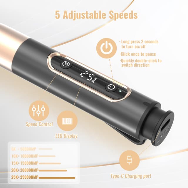 Detalle 2 de Denabuty Elektrische Nagelfeile 25.000 U/min