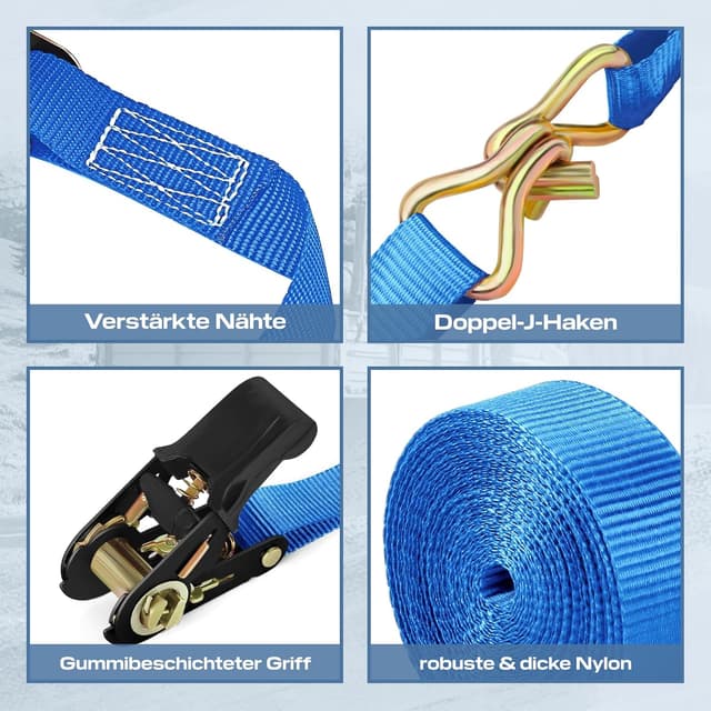 Thumbnail 5 de IAZZCO 6M Spanngurte mit Ratsche 25 mm 800 kg