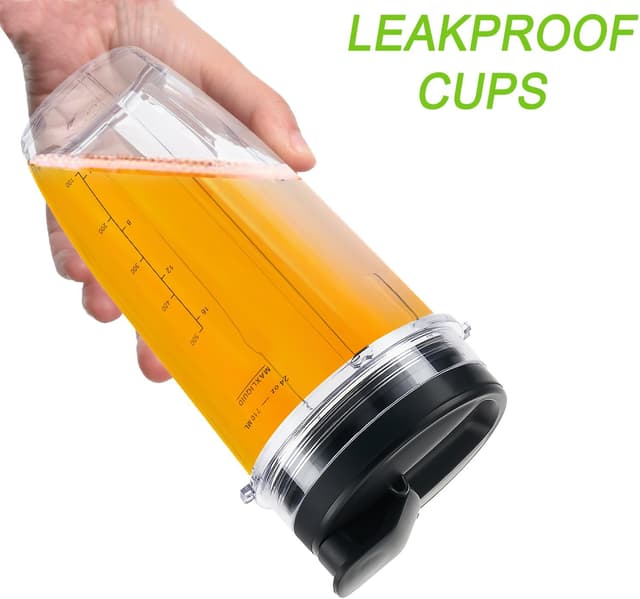 Detalle de ABTER Replacement 24oz Blender Cup Set (2-Pack) with Sip & Seal Lids for Select Ninja Blenders