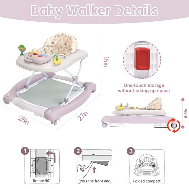 Thumbnail 6 de 5-in-1 Foldable Baby Walker for 6-18 Months