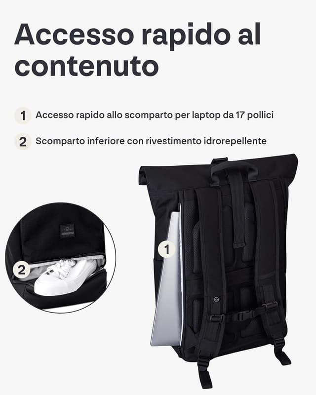 Thumbnail 6 de Johnny Urban Zaino Roll Top Allen XL Zaino impermeabile uomo e donna con scomparto per PC fino a 17 pollici