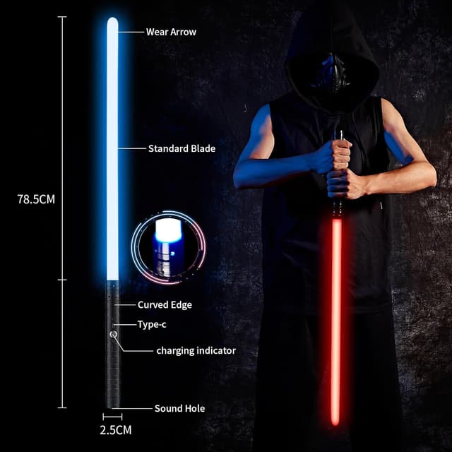 Thumbnail 5 de Yumuwind Light Sabers Adult 78.5cm 2‑Pack RGB