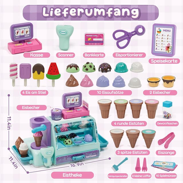 Detalle 2 de Lehoo Castle Eisdiele Kinderzubehör ab 3 Jahren