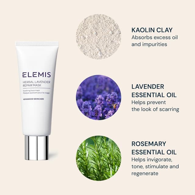 Detalle de Herbal Lavender Repair Mask maschera viso lenitiva e riequilibrante alla lavanda (75 ml)