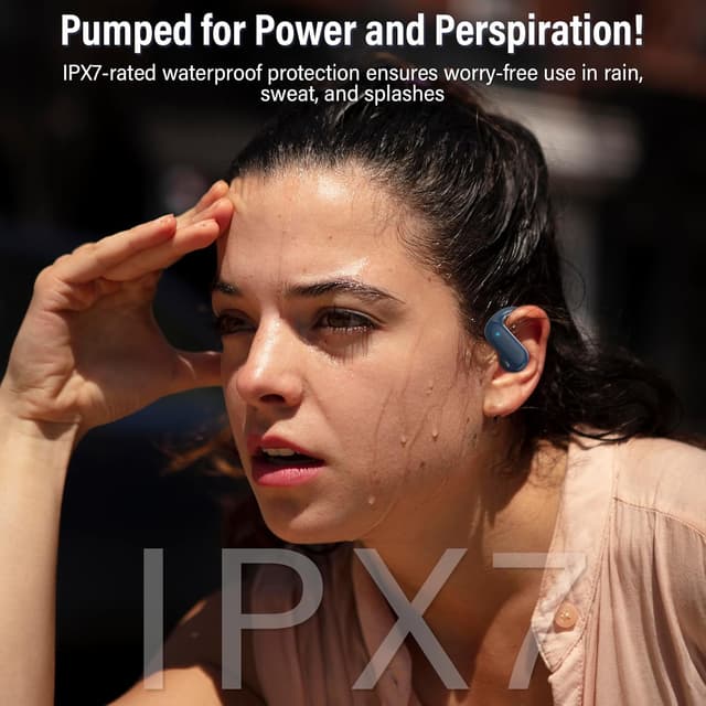 Thumbnail 6 de DUSONLAP Ecouteurs Bluetooth Open-Ear Sport 5.4, 42 h, micro ENC et écran LED (bleu)