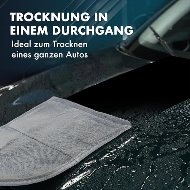 Detalle 2 de ZENAKIO Auto Trockentuch-Set (2 Stück) 80x50 cm + 40x40 cm, 1800 GSM Mikrofasertücher